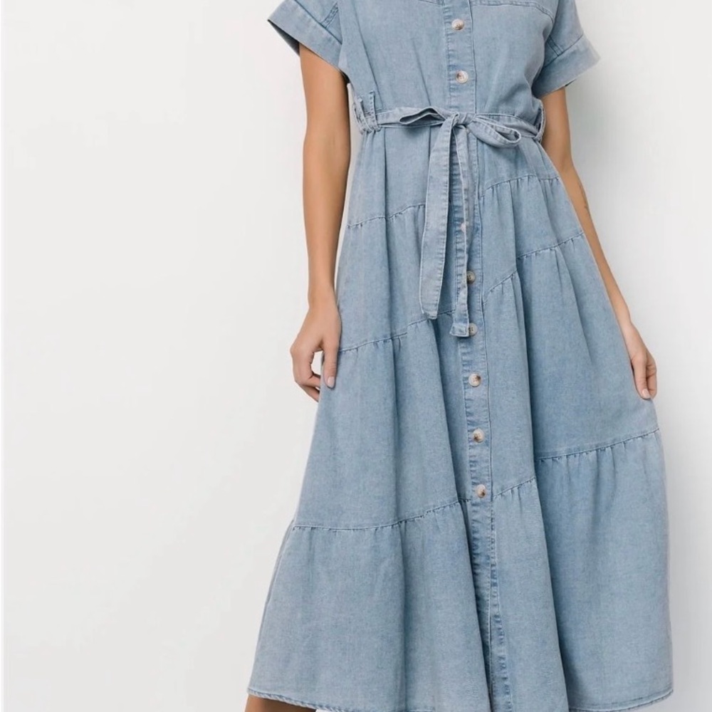 Baltic Born Denim Blue Midi Dress